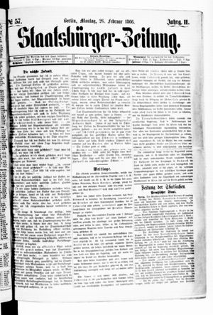 Staatsbürger-Zeitung vom 26.02.1866