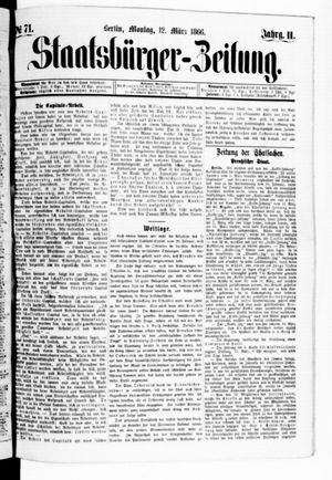 Staatsbürger-Zeitung vom 12.03.1866