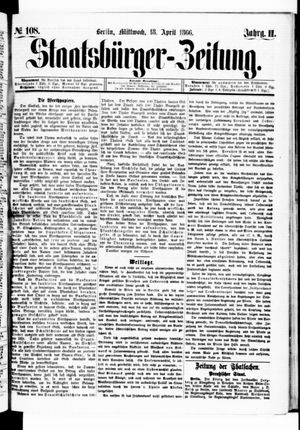Staatsbürger-Zeitung vom 18.04.1866