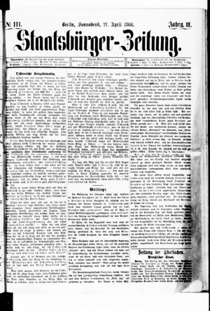 Staatsbürger-Zeitung vom 21.04.1866