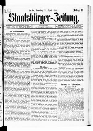 Staatsbürger-Zeitung vom 22.04.1866