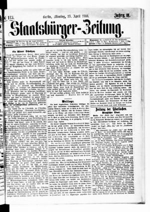 Staatsbürger-Zeitung vom 23.04.1866