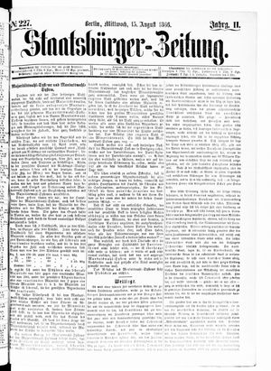 Staatsbürger-Zeitung on Aug 15, 1866