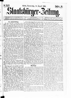 Staatsbürger-Zeitung on Aug 30, 1866