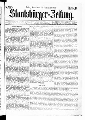 Staatsbürger-Zeitung on Sep 22, 1866