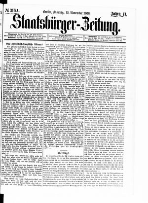 Staatsbürger-Zeitung vom 12.11.1866