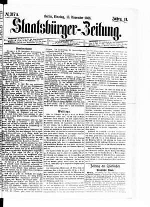 Staatsbürger-Zeitung vom 13.11.1866