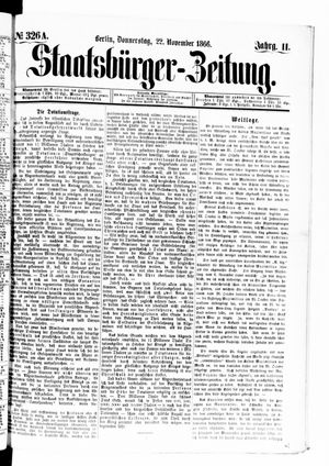 Staatsbürger-Zeitung vom 22.11.1866