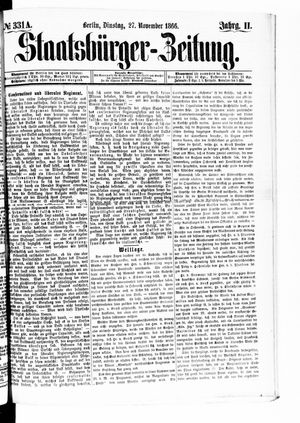 Staatsbürger-Zeitung vom 27.11.1866