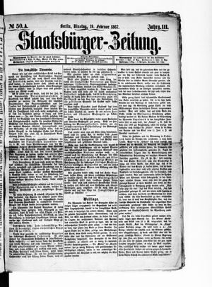 Staatsbürger-Zeitung vom 19.02.1867