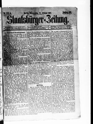 Staatsbürger-Zeitung on Feb 21, 1867