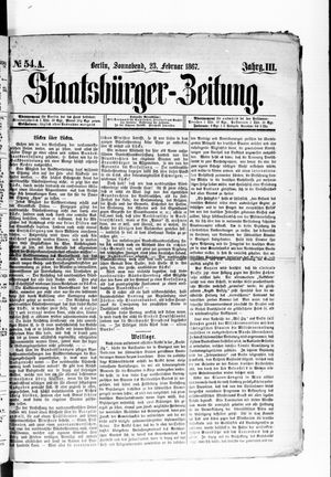 Staatsbürger-Zeitung vom 23.02.1867