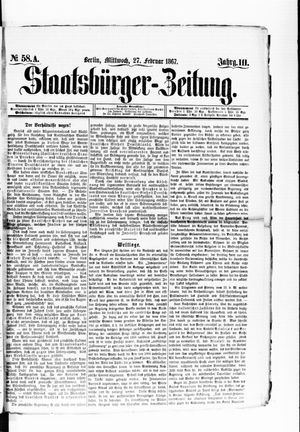 Staatsbürger-Zeitung vom 27.02.1867