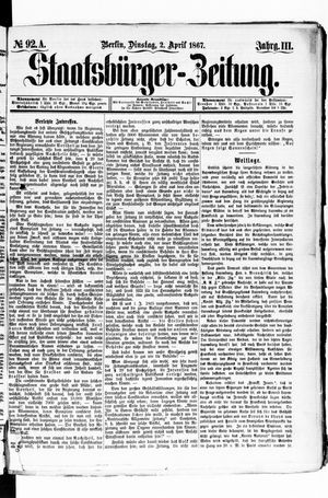 Staatsbürger-Zeitung vom 02.04.1867