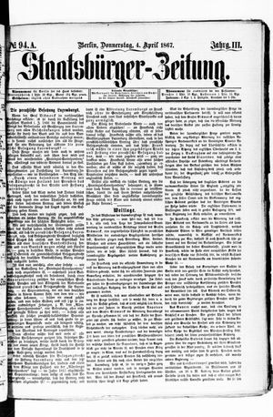 Staatsbürger-Zeitung on Apr 4, 1867