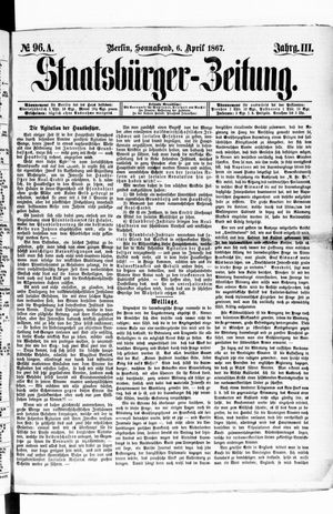 Staatsbürger-Zeitung vom 06.04.1867