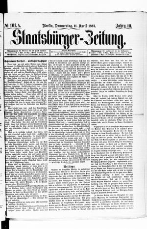 Staatsbürger-Zeitung vom 11.04.1867