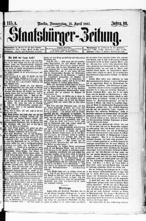 Staatsbürger-Zeitung vom 25.04.1867
