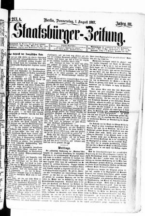 Staatsbürger-Zeitung on Aug 1, 1867