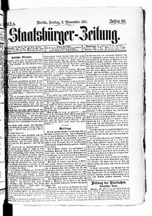 Staatsbürger-Zeitung vom 09.11.1867