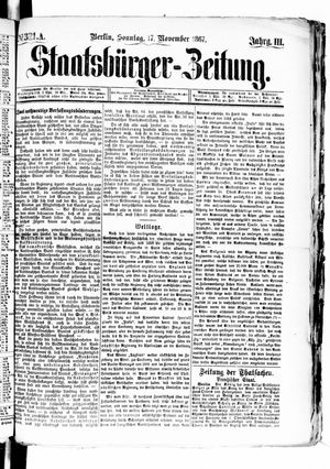 Staatsbürger-Zeitung on Nov 17, 1867