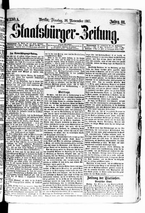 Staatsbürger-Zeitung vom 26.11.1867