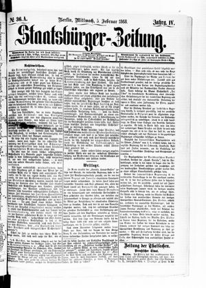 Staatsbürger-Zeitung on Feb 5, 1868