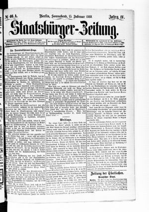 Staatsbürger-Zeitung on Feb 15, 1868