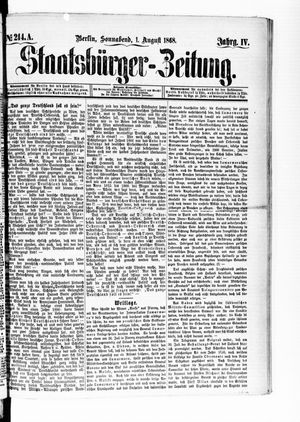Staatsbürger-Zeitung on Aug 1, 1868