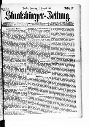 Staatsbürger-Zeitung vom 02.08.1868