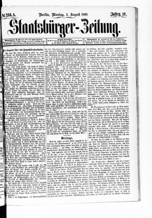 Staatsbürger-Zeitung on Aug 3, 1868