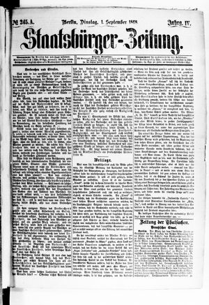 Staatsbürger-Zeitung on Sep 1, 1868