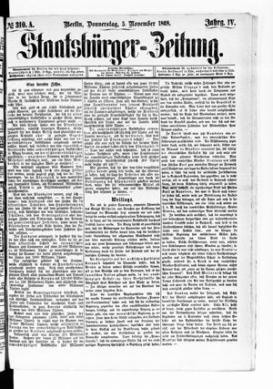 Staatsbürger-Zeitung vom 05.11.1868