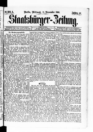 Staatsbürger-Zeitung vom 11.11.1868