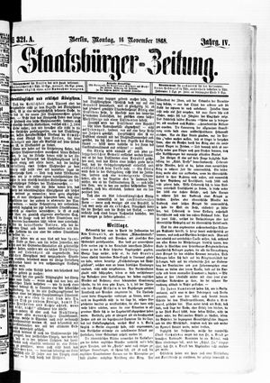 Staatsbürger-Zeitung vom 16.11.1868
