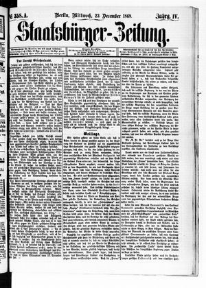 Staatsbürger-Zeitung vom 23.12.1868