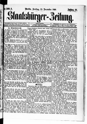 Staatsbürger-Zeitung vom 25.12.1868
