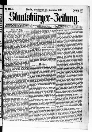 Staatsbürger-Zeitung vom 26.12.1868