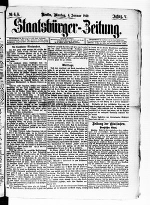 Staatsbürger-Zeitung vom 04.01.1869