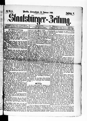 Staatsbürger-Zeitung vom 16.01.1869