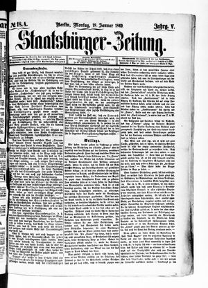 Staatsbürger-Zeitung vom 18.01.1869