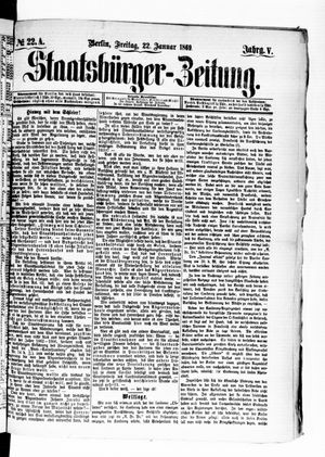 Staatsbürger-Zeitung vom 22.01.1869