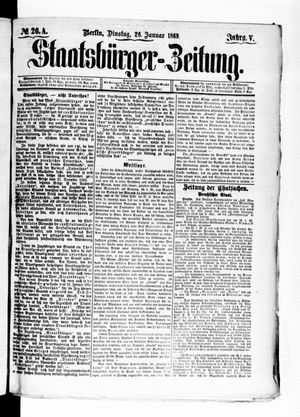 Staatsbürger-Zeitung vom 26.01.1869
