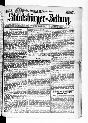 Staatsbürger-Zeitung vom 27.01.1869