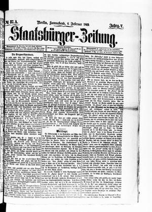 Staatsbürger-Zeitung on Feb 6, 1869