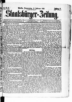 Staatsbürger-Zeitung vom 11.02.1869
