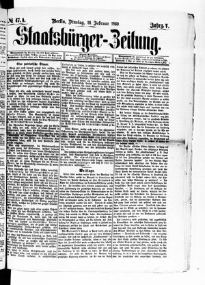 Staatsbürger-Zeitung on Feb 16, 1869