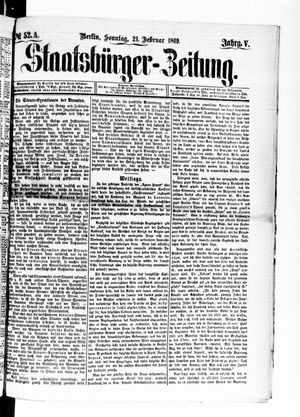 Staatsbürger-Zeitung vom 21.02.1869