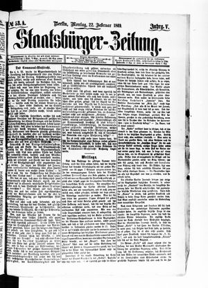 Staatsbürger-Zeitung vom 22.02.1869