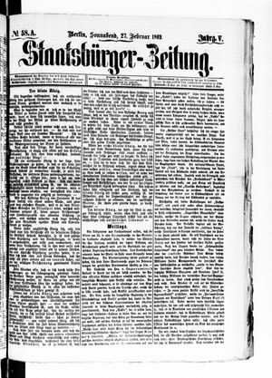 Staatsbürger-Zeitung vom 27.02.1869